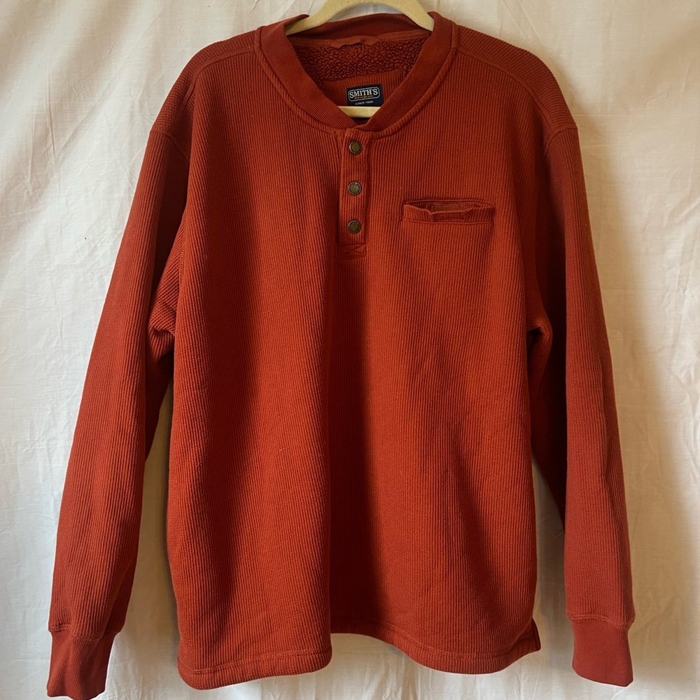 burnt orange fleece crew neck